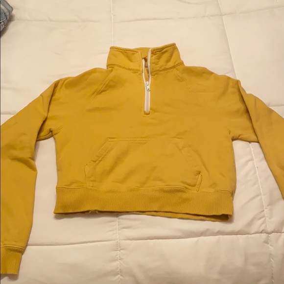 Brandy Melville Other - Cropped yellow quarter zip sweatshirt